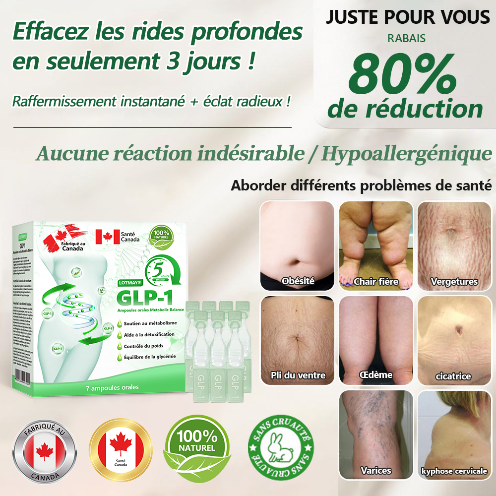Docteur CA recommandé 👩⚕️|👑 𝖫OTMAY® GLP-1 Multiaction Ampoules Orales(Juste une fois par jour, des changements visibles en 7 jours) Pour l'obésité, la santé cardiovasculaire, le diabète, l'apnée du sommeil, la santé intestinale
