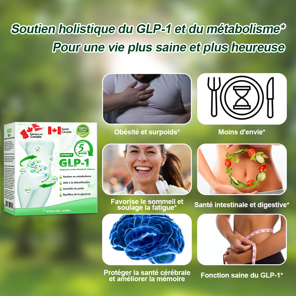 Docteur CA recommandé 👩⚕️|👑 𝖫OTMAY® GLP-1 Multiaction Ampoules Orales(Juste une fois par jour, des changements visibles en 7 jours) Pour l'obésité, la santé cardiovasculaire, le diabète, l'apnée du sommeil, la santé intestinale