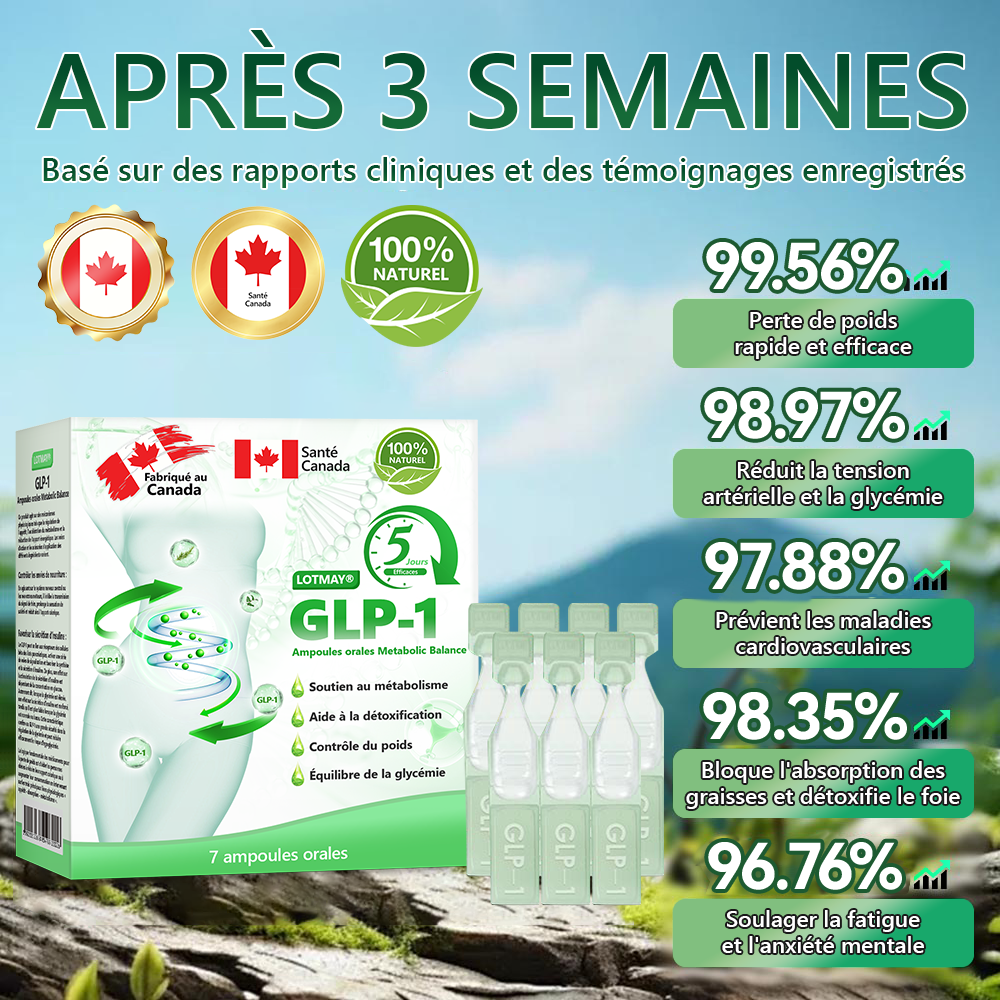 Docteur CA recommandé 👩⚕️|👑 𝖫OTMAY® GLP-1 Multiaction Ampoules Orales(Juste une fois par jour, des changements visibles en 7 jours) Pour l'obésité, la santé cardiovasculaire, le diabète, l'apnée du sommeil, la santé intestinale